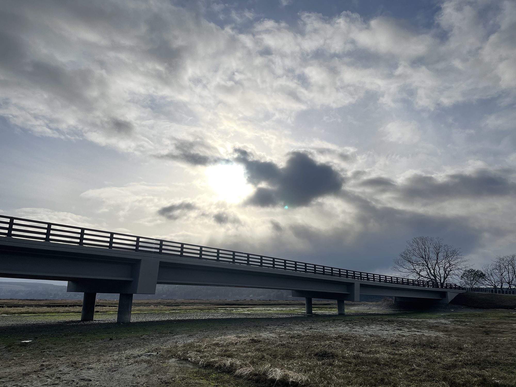 Bridge over dried up body of water