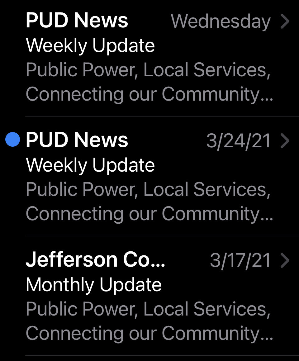 PUD Email Updates: How they Work