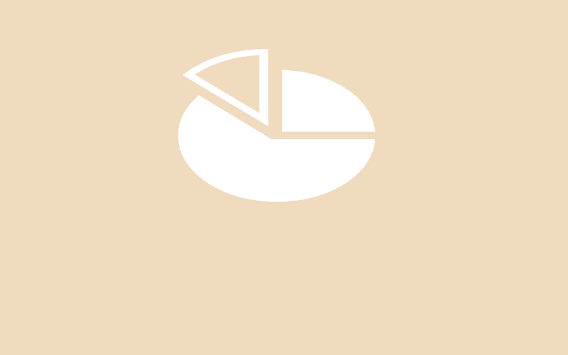 Pie chart icon on beige background