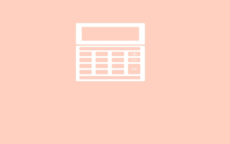 Calculator icon on blush pink background