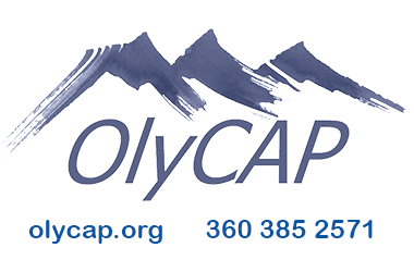 OlyCap Logo with contact info