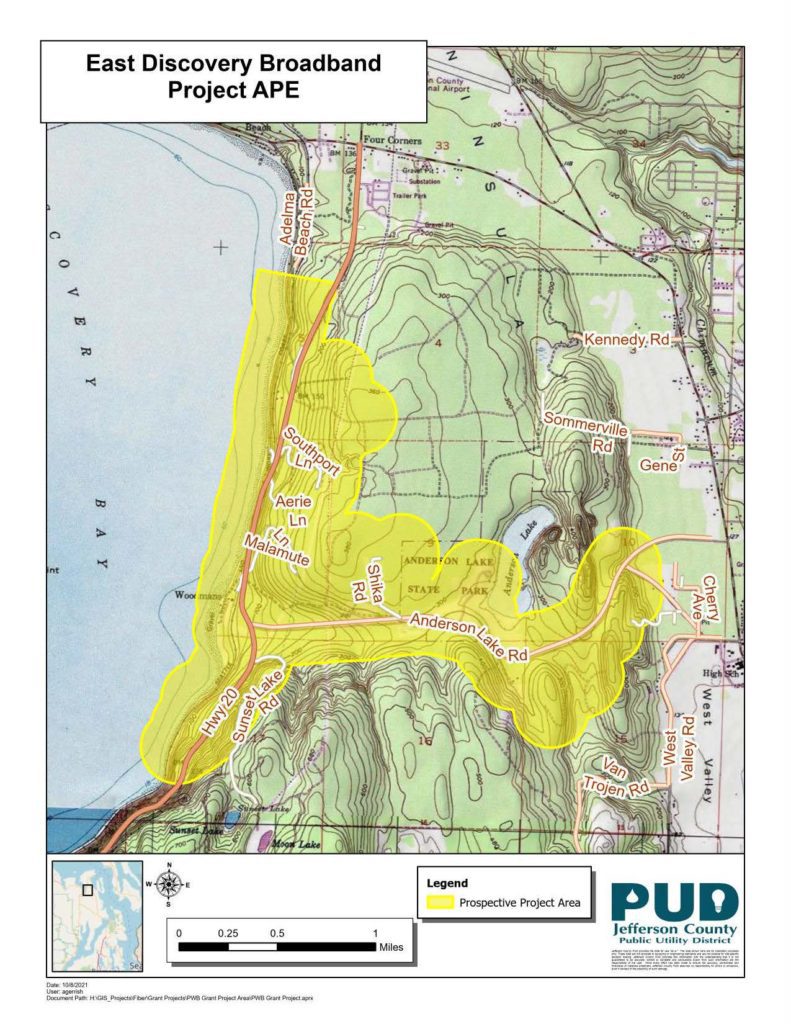 E Discovery Bay area of the fiber internet service project