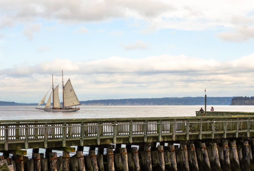 Dock at downtown Port Townsend overlooking the Puget Sound