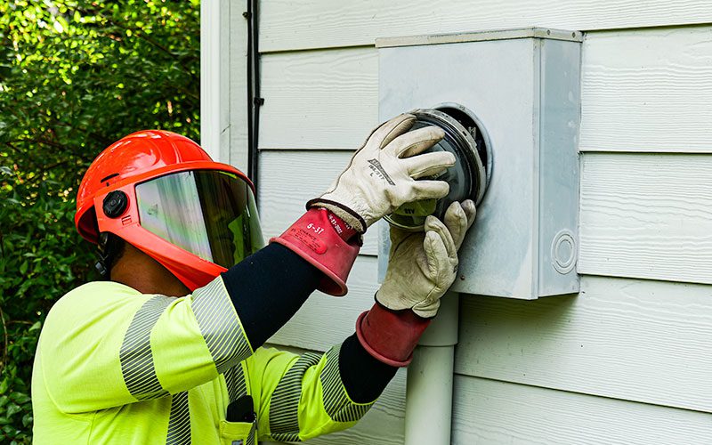 PUD crew swapping out electrical meters