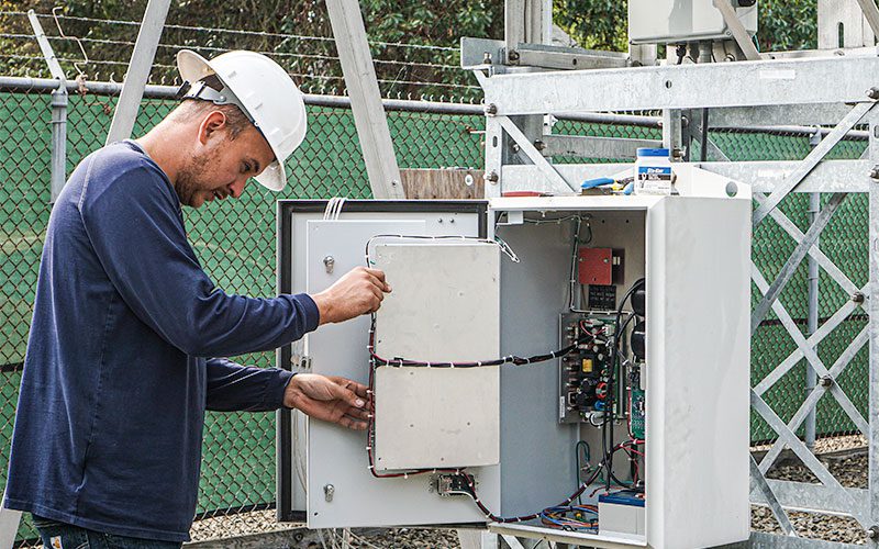 PUD crew working on a substation