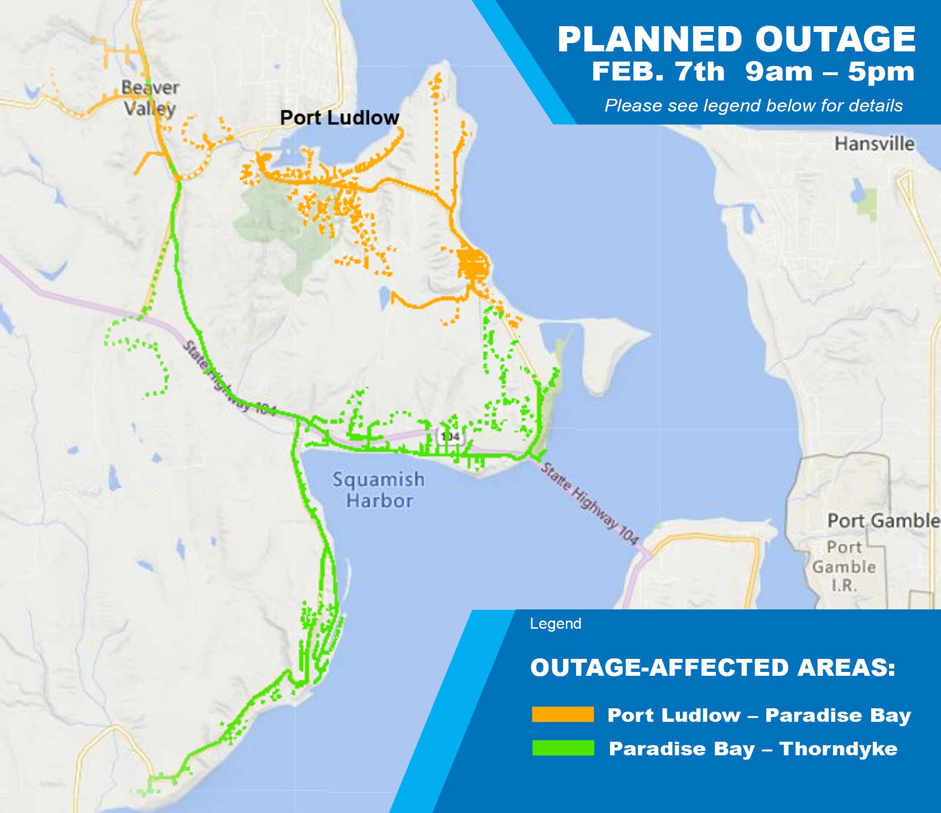 Planned Outage Port Ludlow, Feb. 7 JPUD