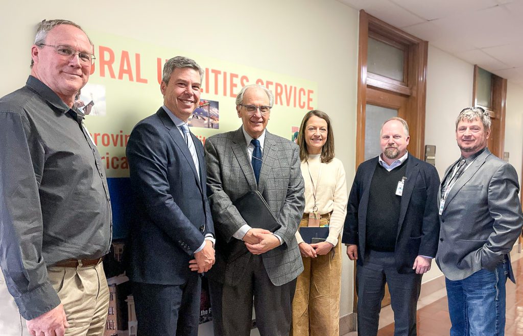 PUD staff meeting USDA Rural Utilities Service Administrator, Andrew Berke, to discuss grant funding pipelines for utilities.