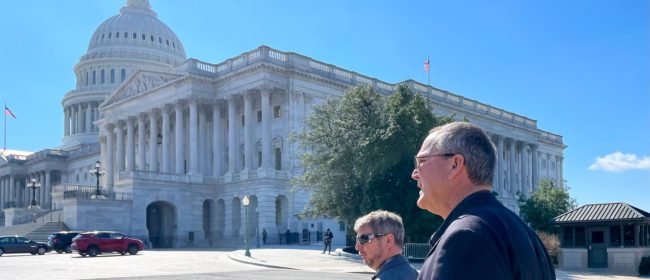 PUD commissioners walking in front of Capitol building