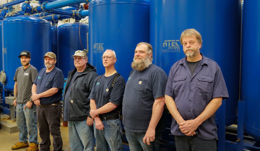 Jefferson PUD water team at the Sparling Well site in Hadlock.