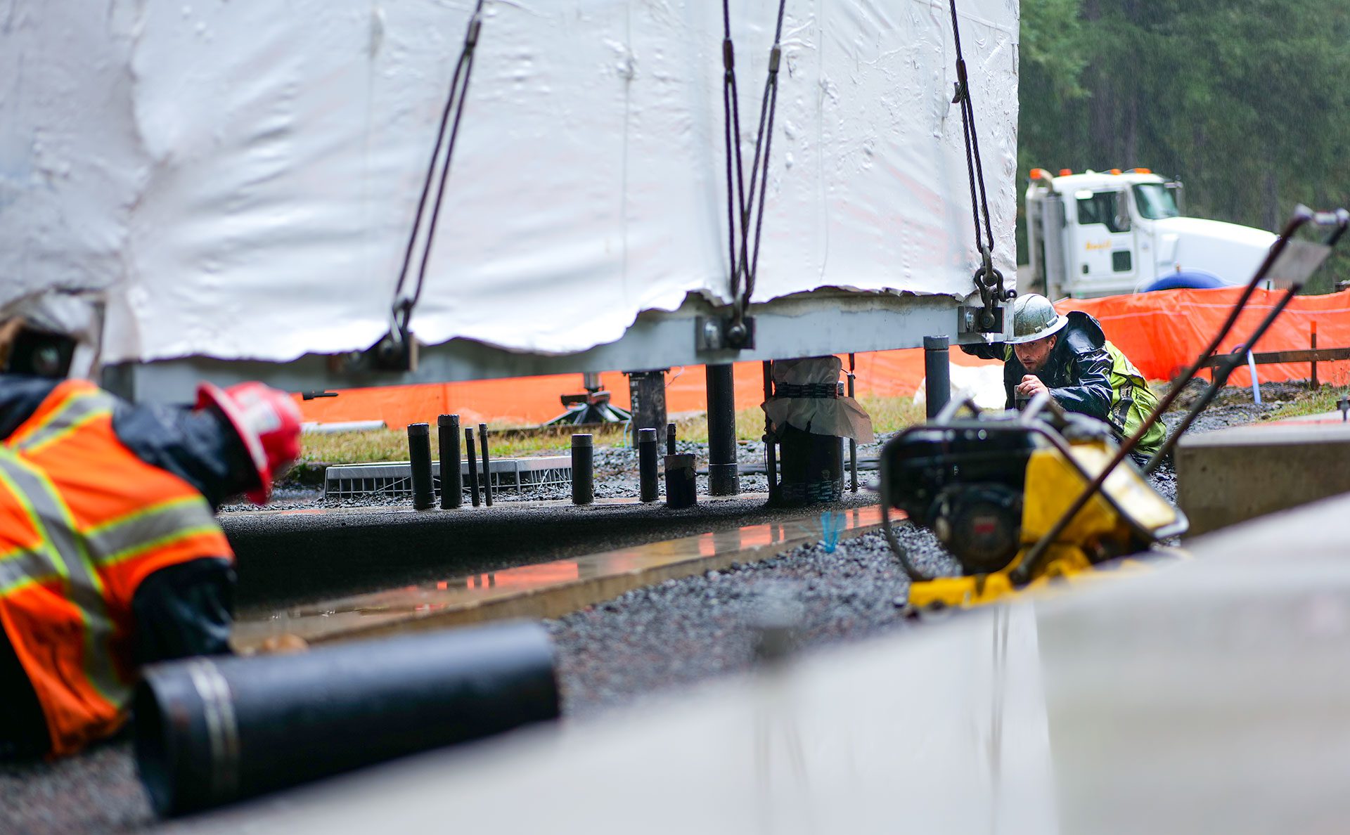 Broadband hut replacement close up