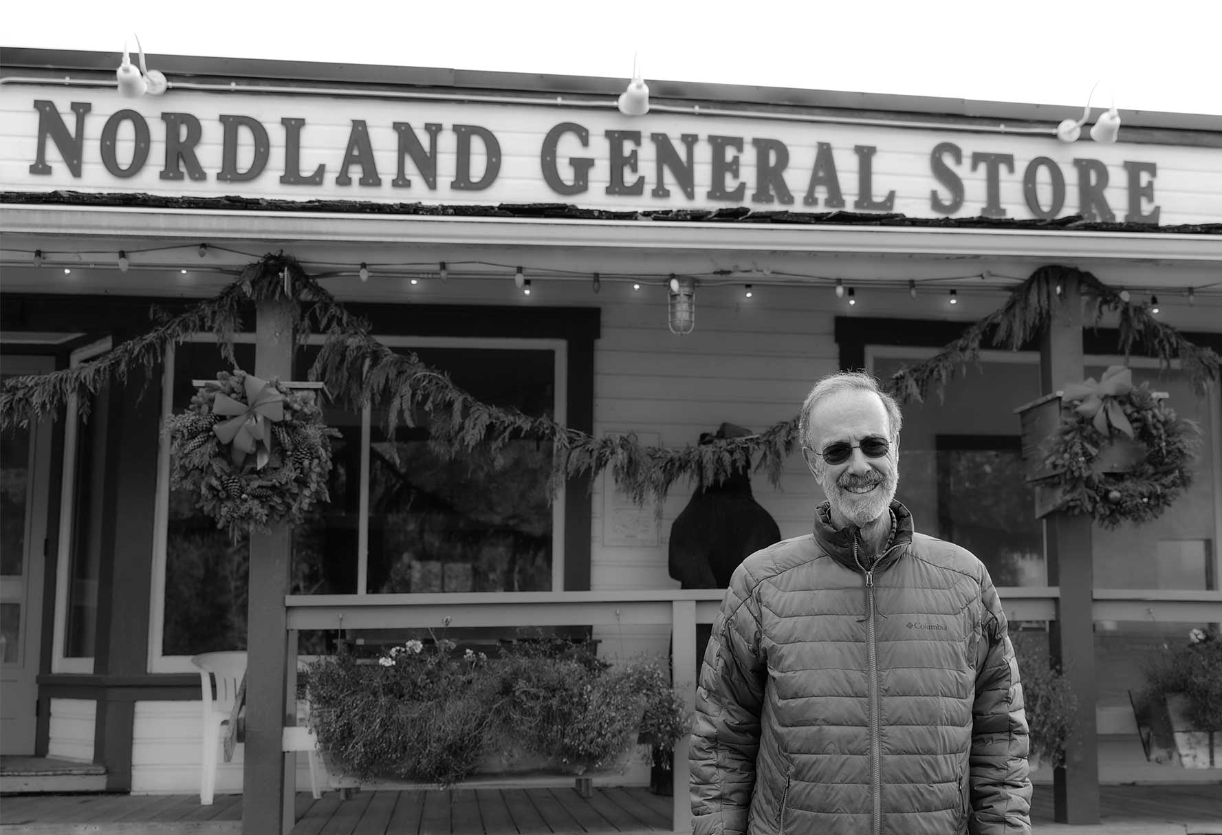 Ken Collins in front of the Nordland General Store on Marrowstone Island in District 2.
